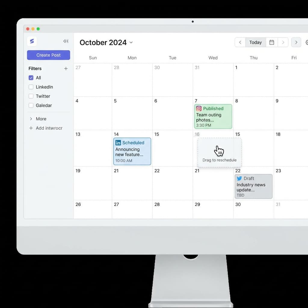 Social Media Content Calendar Interface