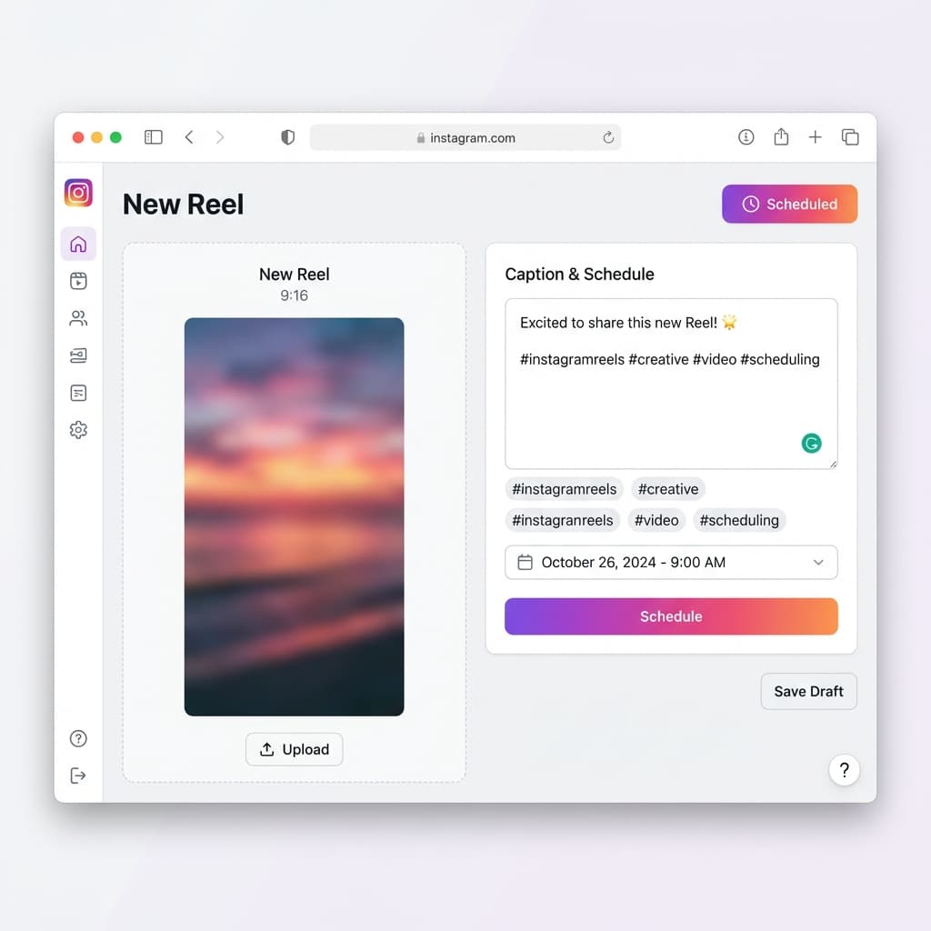 Instagram Reels Scheduler Interface
